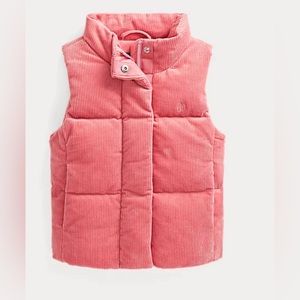 Polo Ralph Lauren Stretch Corduroy Down Girls Vest Size 18M Color Pink